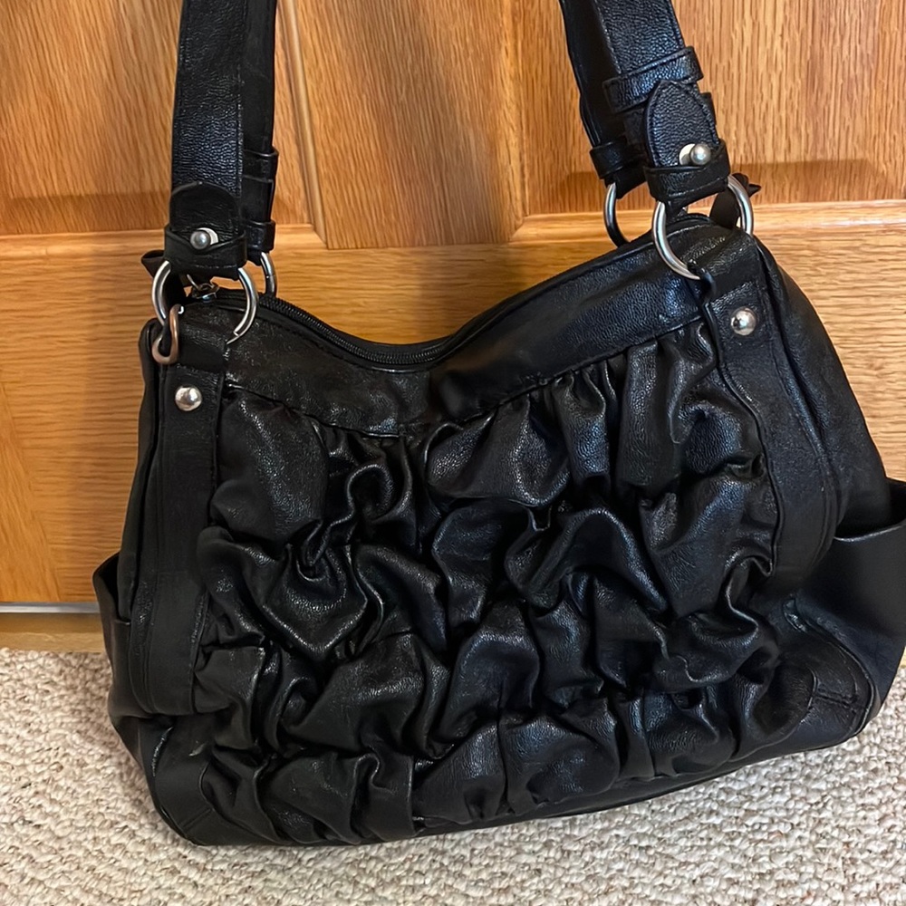 Black leather purse